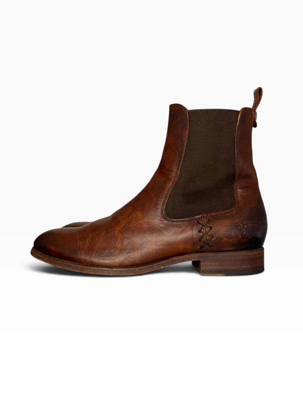 FRYE Leather Chelsea Boots Antiqued Burnished Brown Leather Women’s Size 7 B